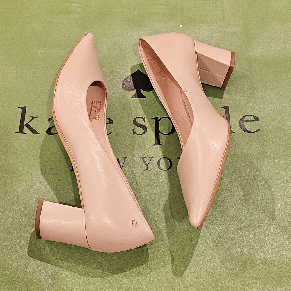 Kate Spade Women's Warm Beige Block Heel Pumps